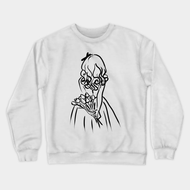 little girl with flowers Crewneck Sweatshirt by pimkie